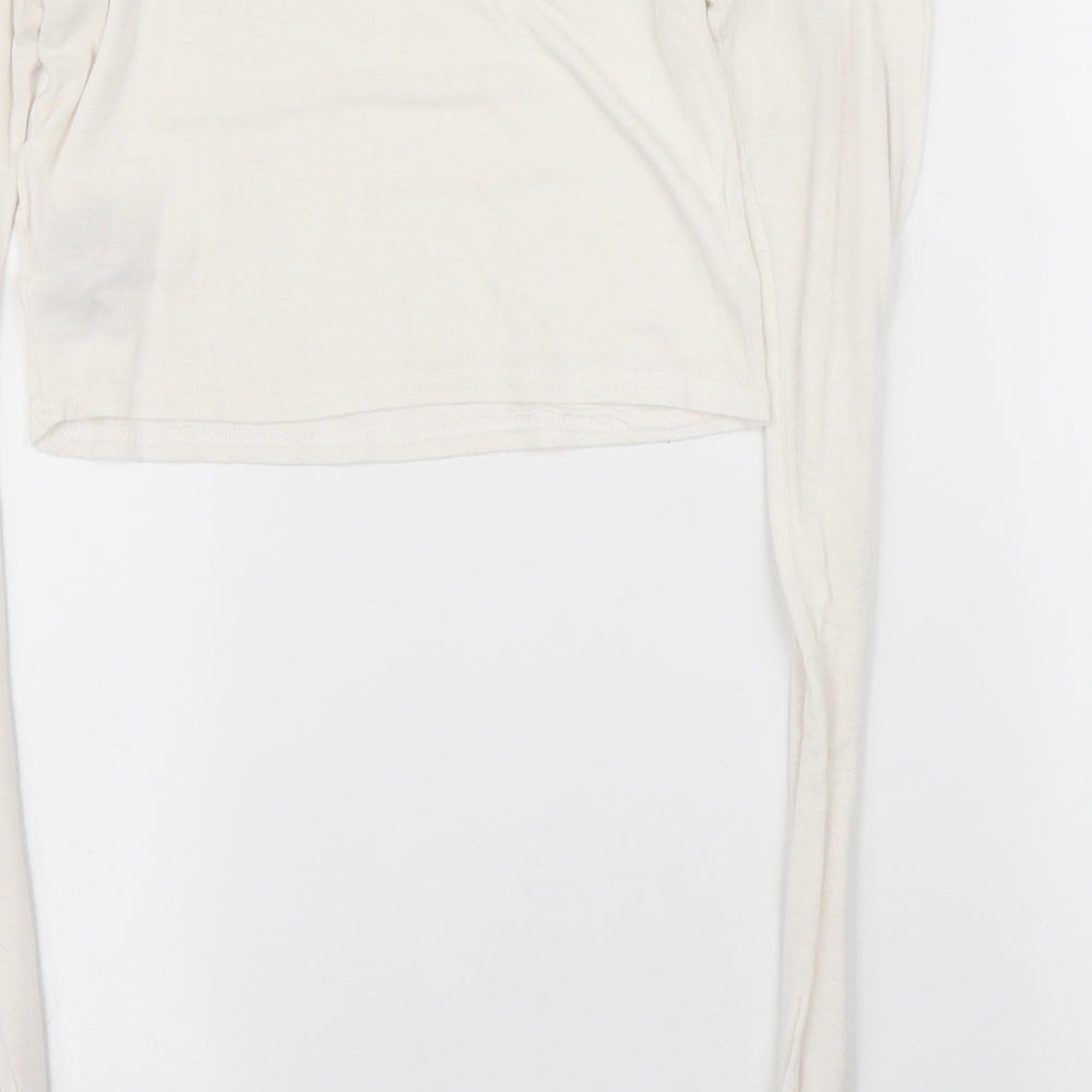 Boohoo Womens White   Cropped Blouse Size 8