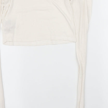 Boohoo Womens White   Cropped Blouse Size 8