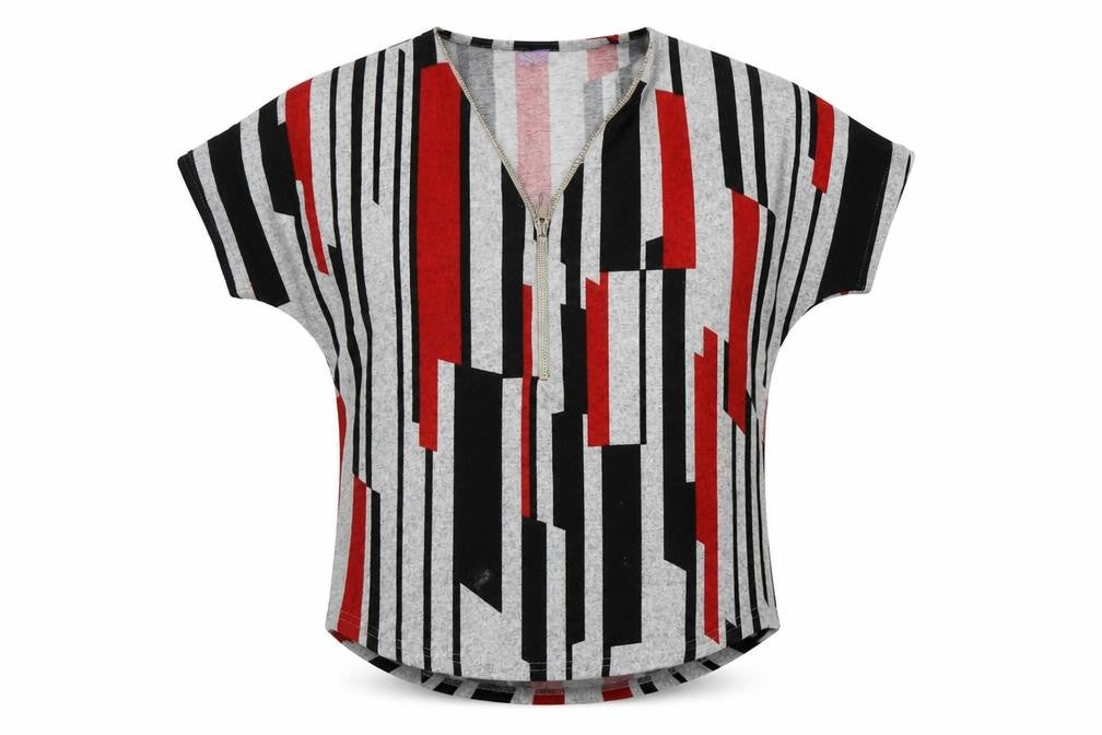 Autonomy Womens Grey Striped  Basic Blouse Size 12