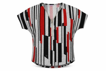 Autonomy Womens Grey Striped  Basic Blouse Size 12