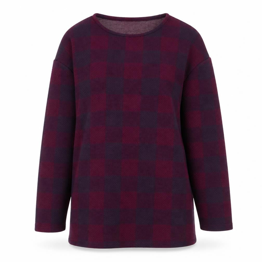 Marks & Spencer Womens Purple Check  Pullover Jumper Size 10