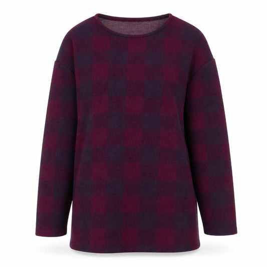 Marks & Spencer Womens Purple Check  Pullover Jumper Size 10