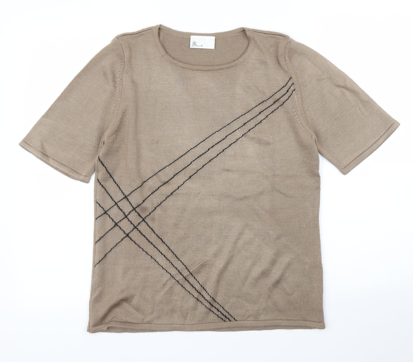 BHS Womens Brown   Basic T-Shirt Size 12