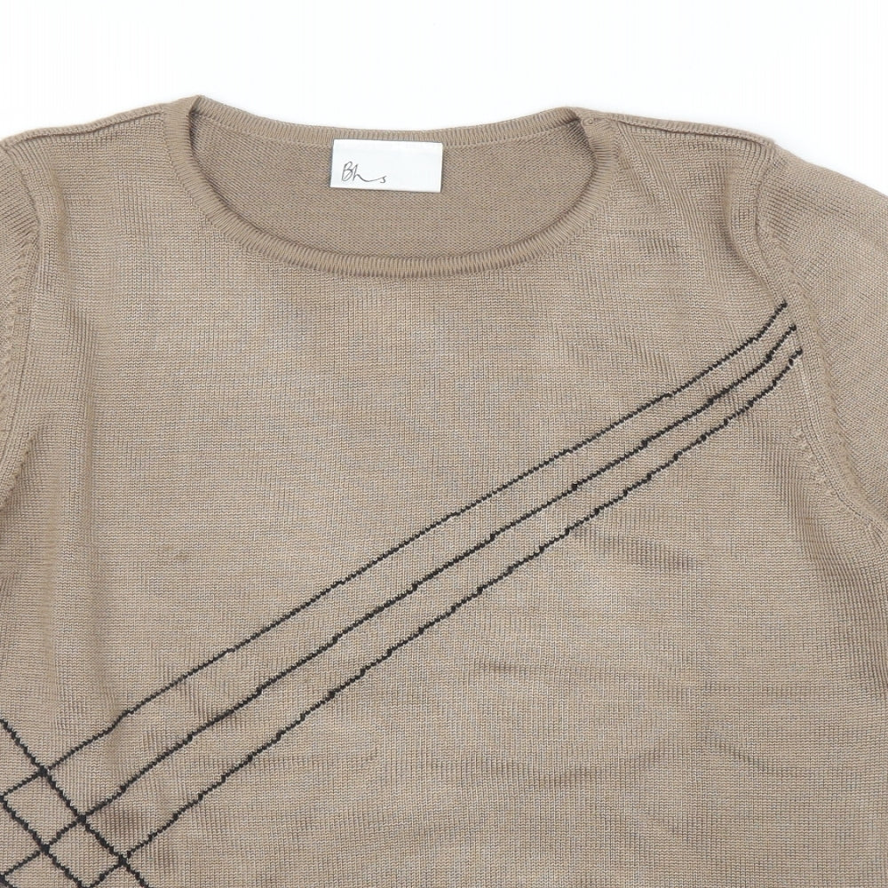BHS Womens Brown   Basic T-Shirt Size 12