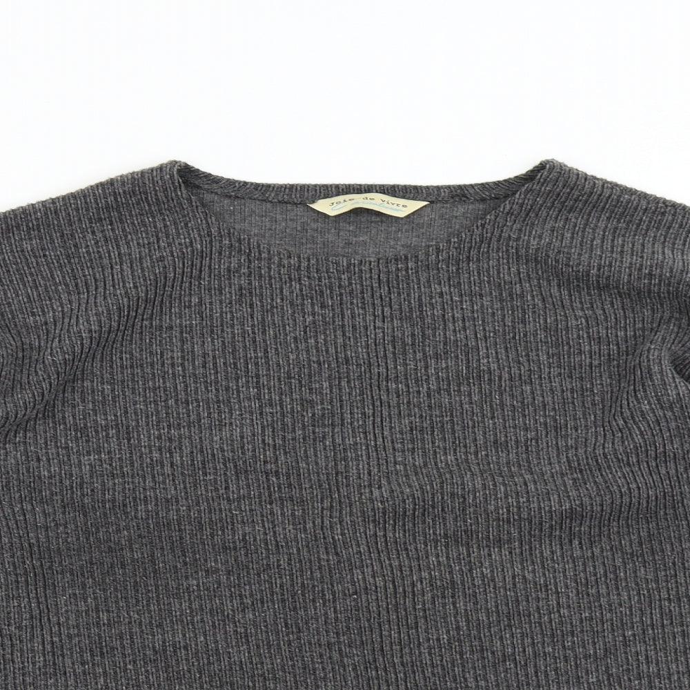 Joie de Vivre Womens Grey  Knit Pullover Jumper Size M