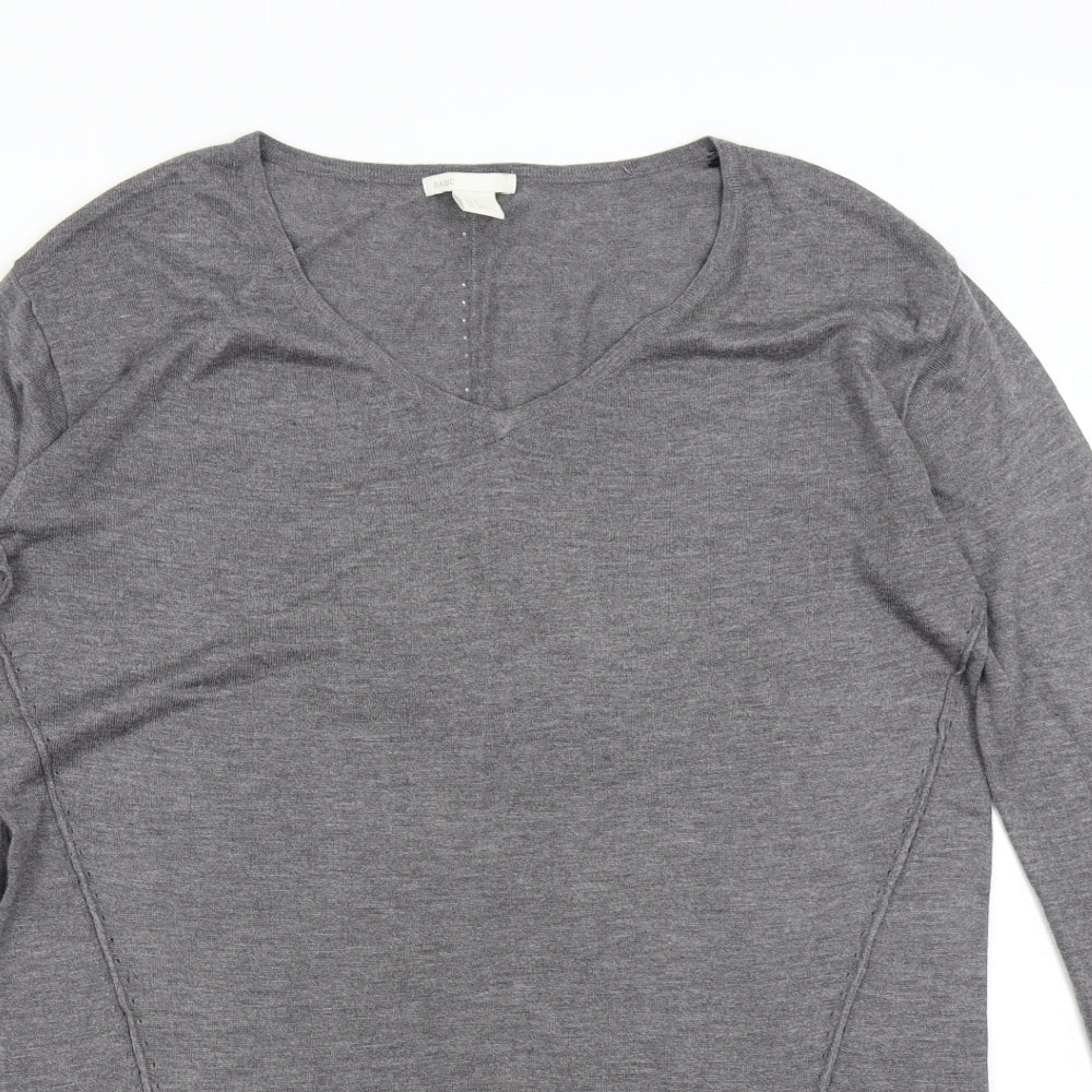 H&M Womens Grey  Knit Pullover Jumper Size S