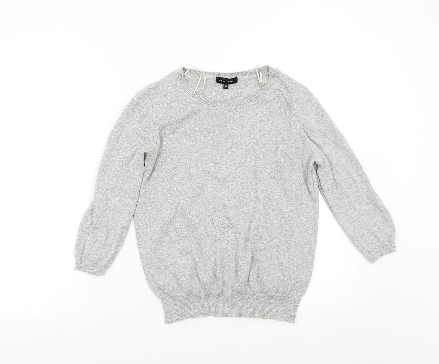 New Look Womens Grey  Knit Pullover Jumper Size 12