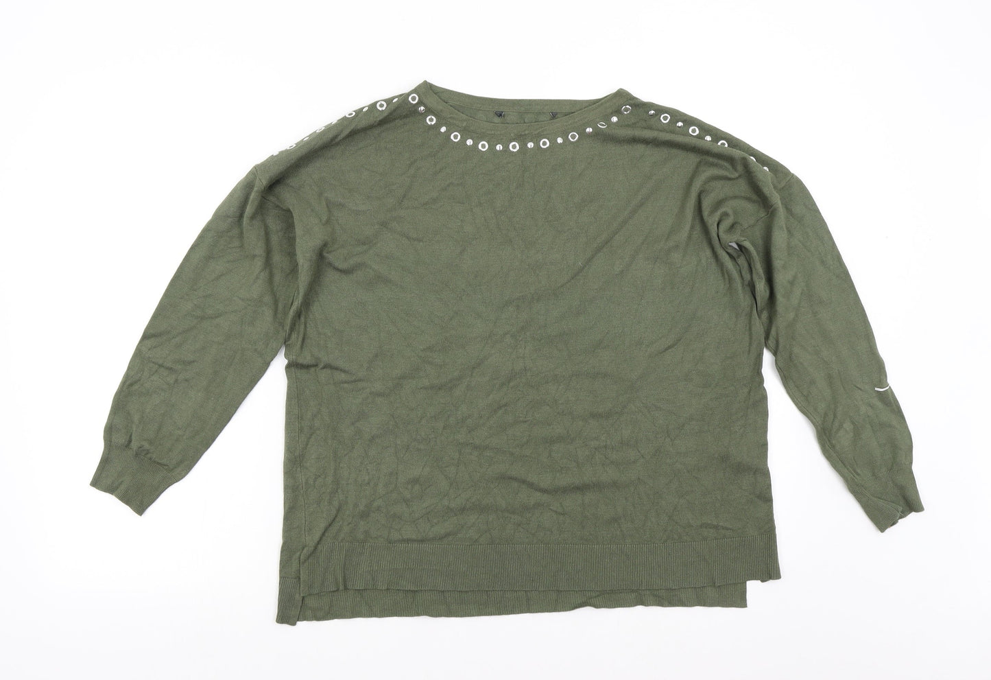 Bonmarché Womens Green  Knit Pullover Jumper Size 14