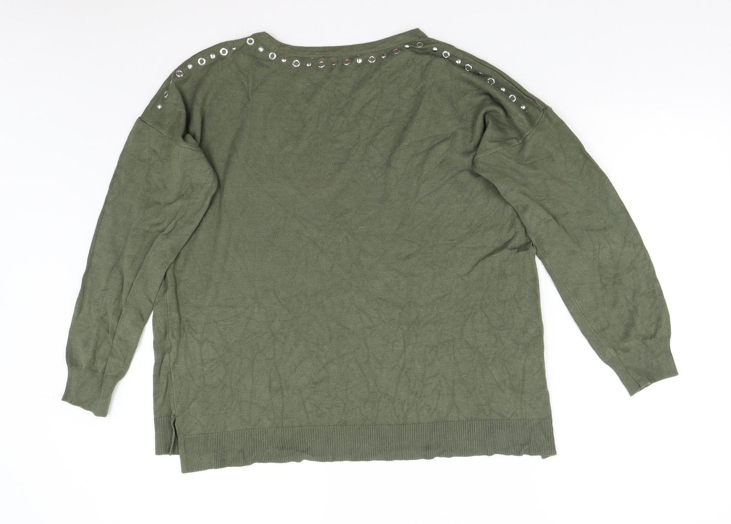 Bonmarché Womens Green  Knit Pullover Jumper Size 14