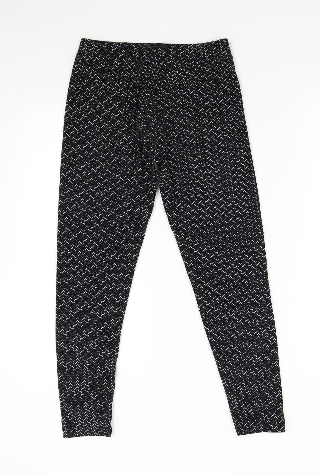Primark Womens Black Geometric   Pyjama Pants Size 8