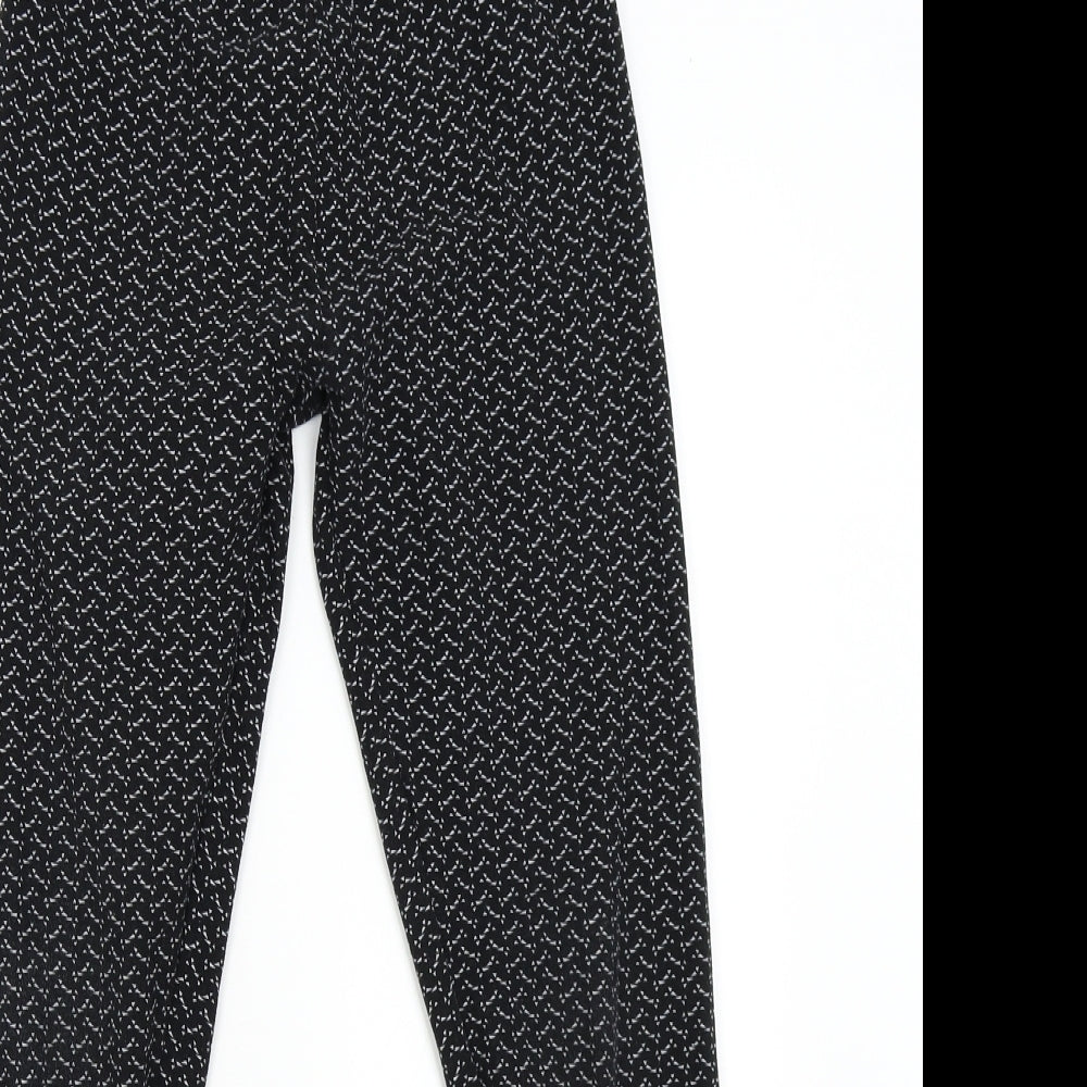 Primark Womens Black Geometric   Pyjama Pants Size 8