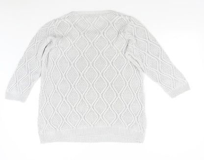 BHS Womens Grey  Knit Pullover Jumper Size 16