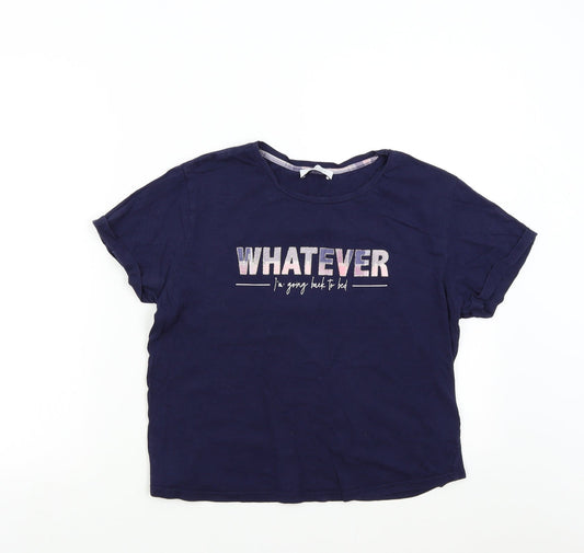 New Look 915 Girls Blue Solid  Top Pyjama Top Size L  - Whatever