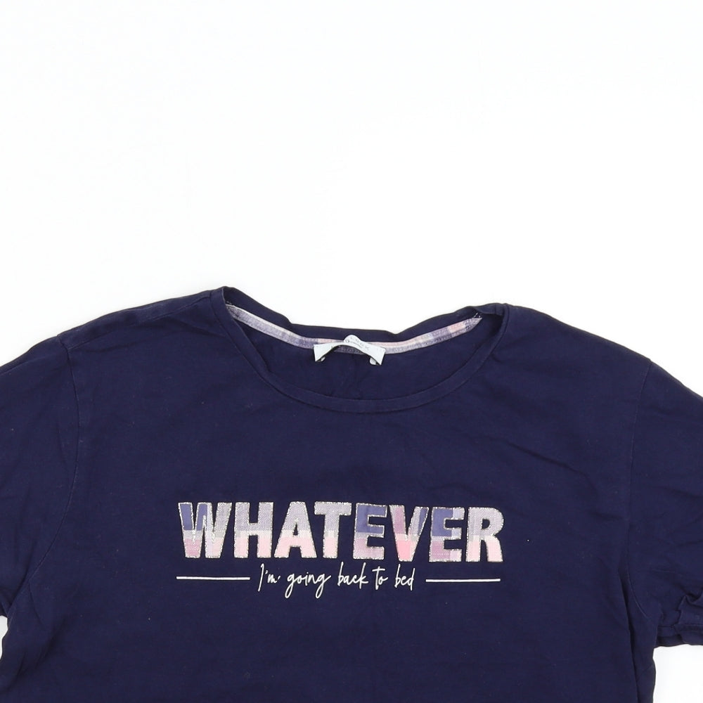 New Look 915 Girls Blue Solid  Top Pyjama Top Size L  - Whatever