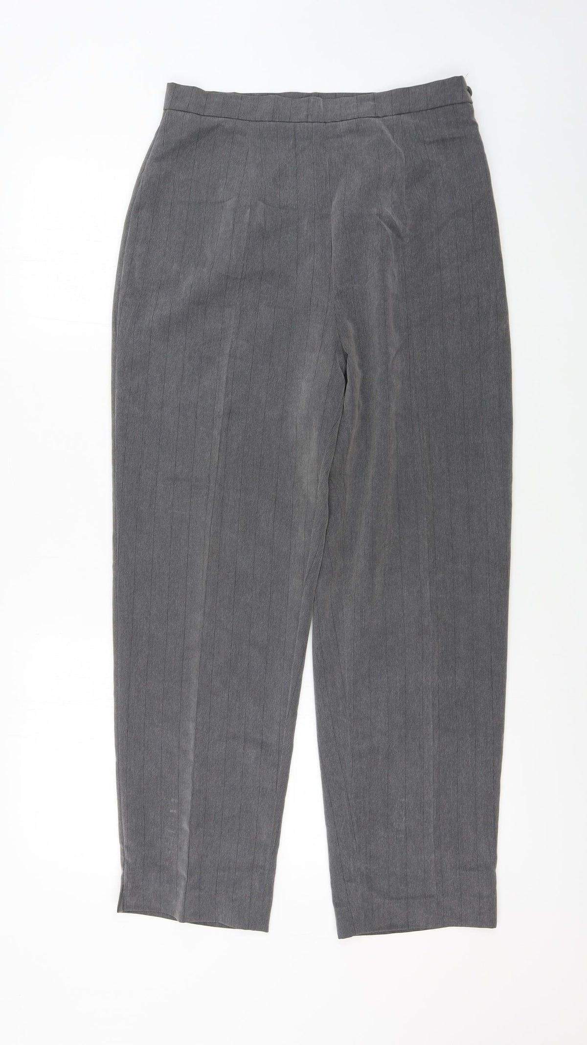 Preworn  Womens Grey Striped  Trousers  Size 12 L26 in