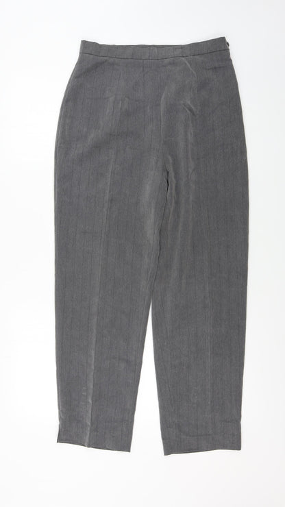 Preworn  Womens Grey Striped  Trousers  Size 12 L26 in