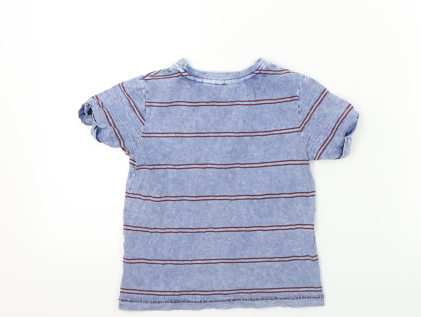George  Girls Grey Striped  Basic T-Shirt Size 3-4 Years