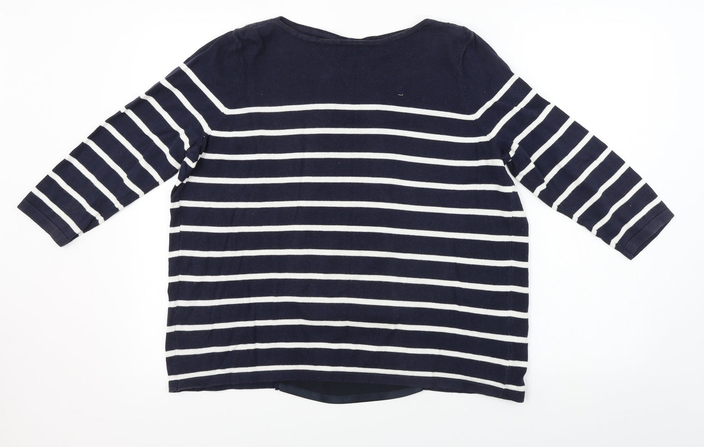 Wallis  Womens Blue Striped  Basic T-Shirt Size M