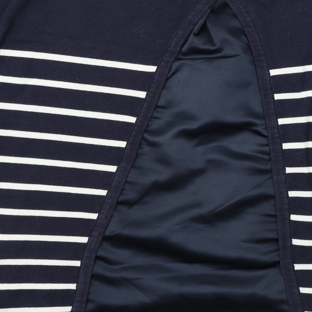 Wallis  Womens Blue Striped  Basic T-Shirt Size M