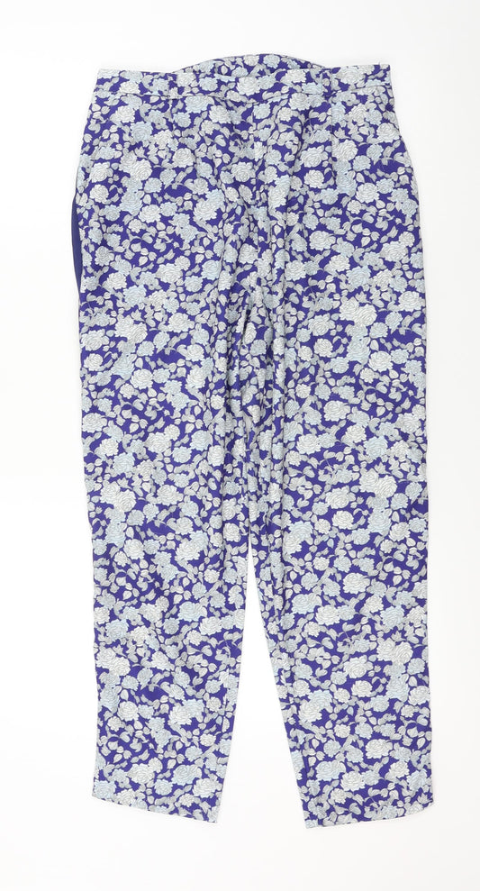 ASOS  Womens Blue Floral  Trousers  Size 12 L24 in
