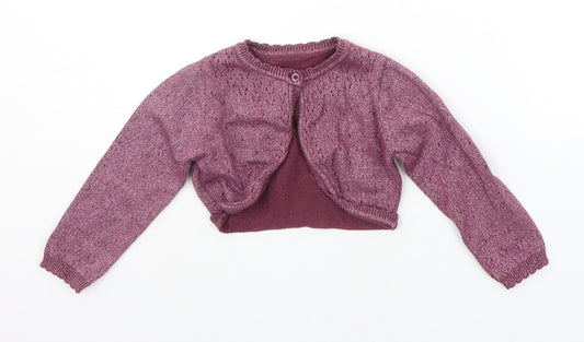 Nutmeg Girls Purple   Cardigan Jumper Size 2-3 Years