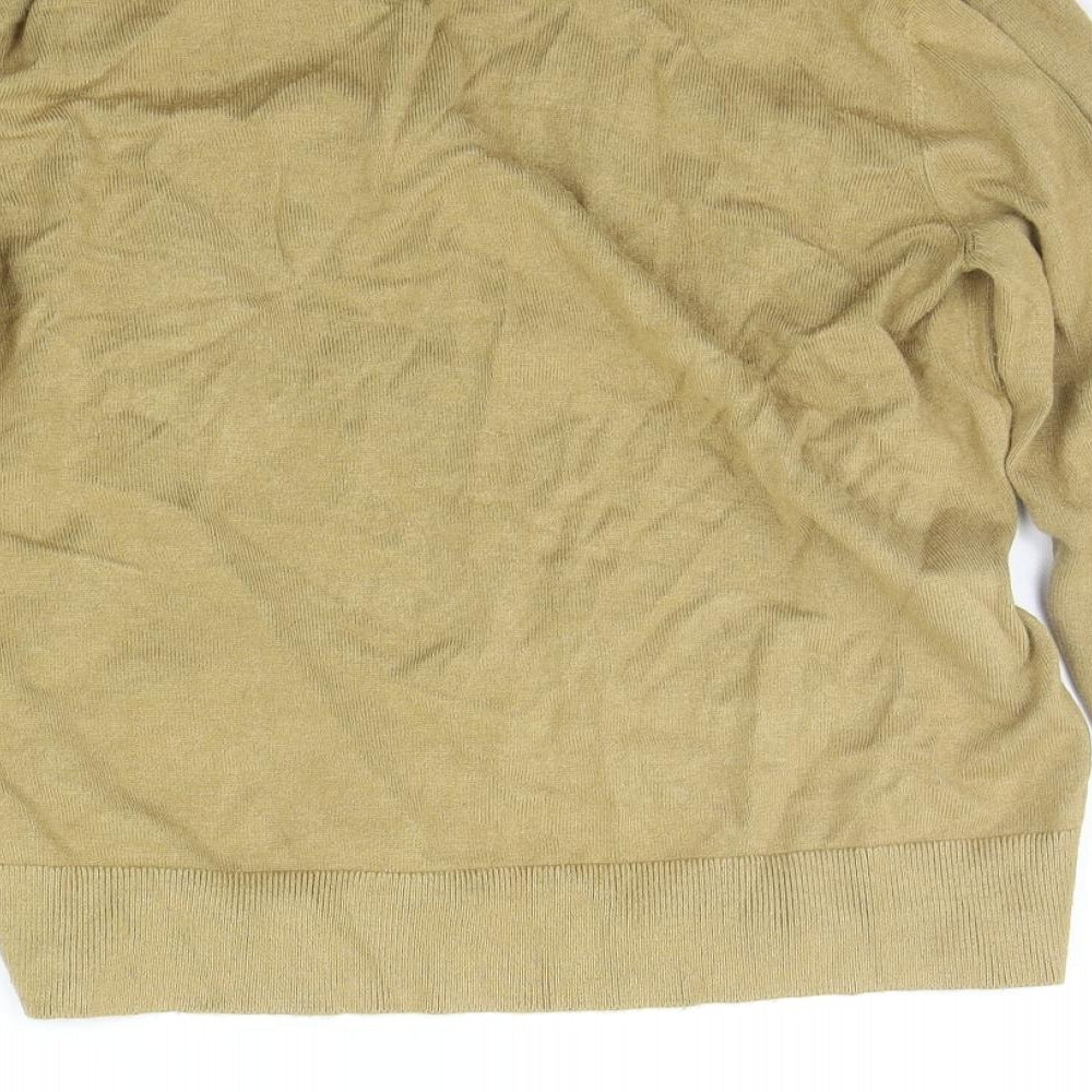 Jeanne Pierre Womens Beige Houndstooth  Cardigan Jumper Size L