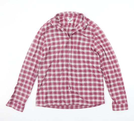 John Lewis Mens Purple Check   Button-Up Size M