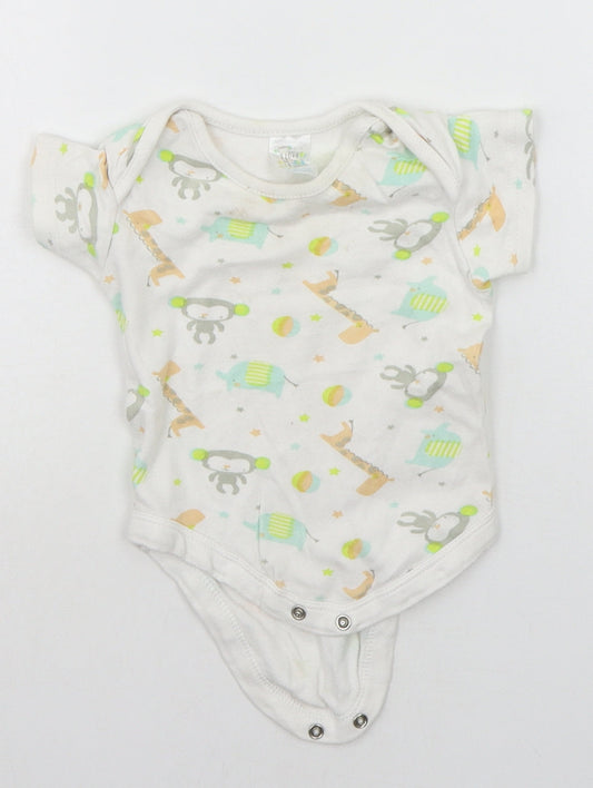 B&M Baby White Geometric  Babygrow One-Piece Size 6-9 Months