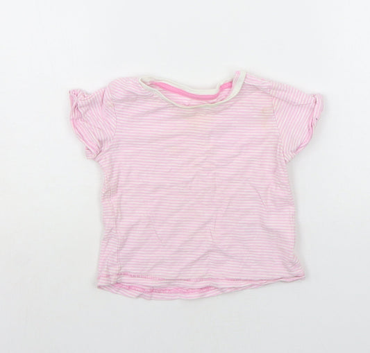 Matalan Baby Pink Striped  Basic T-Shirt Size 9-12 Months