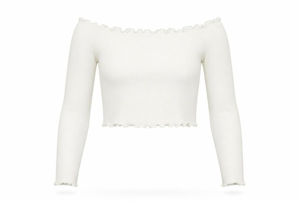 PRETTYLITTLETHING Womens White   Cropped Blouse Size 6