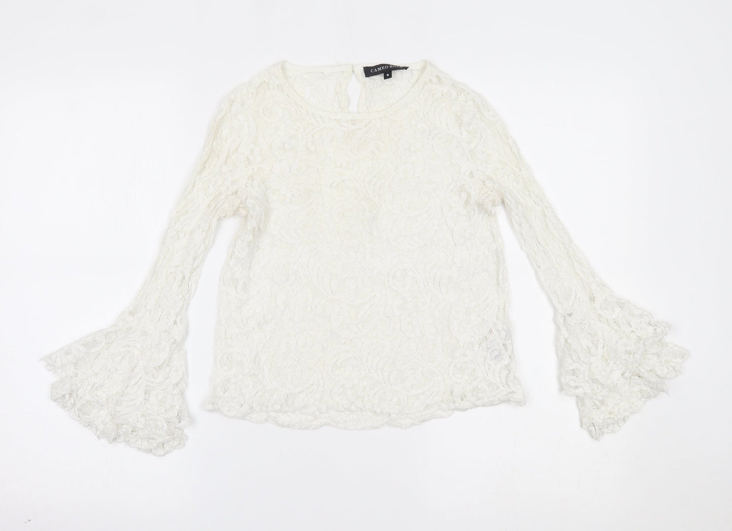 CAMEO ROSE Womens White   Basic Blouse Size 8