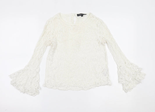 CAMEO ROSE Womens White   Basic Blouse Size 8