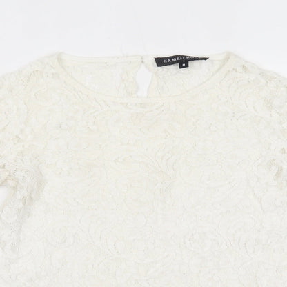 Cameo Rose Womens White Basic Blouse Size 8