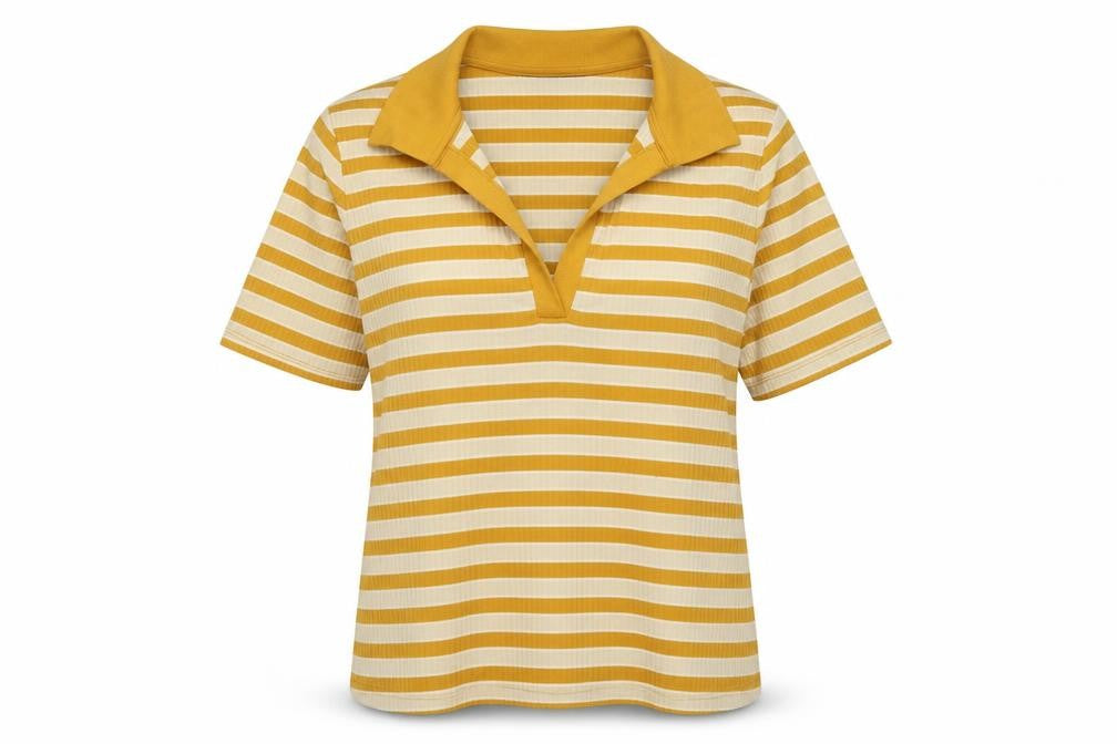 F&F Womens Yellow Striped  Pullover Sweatshirt Size 12