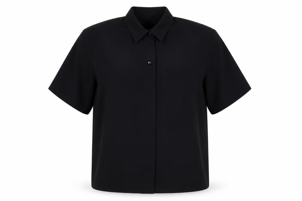 Topshop Womens Black   Basic Button-Up Size 8