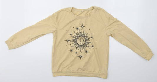 SheIn Girls Yellow   Pullover Jumper Size 12-13 Years