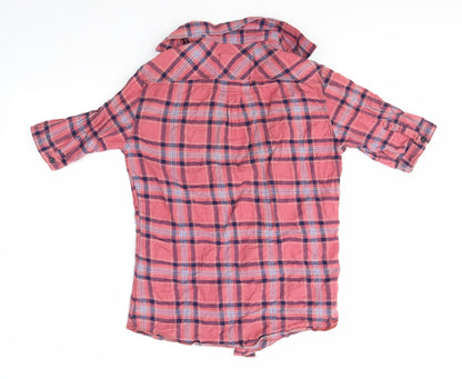 Next Mens Pink Check   Button-Up Size S