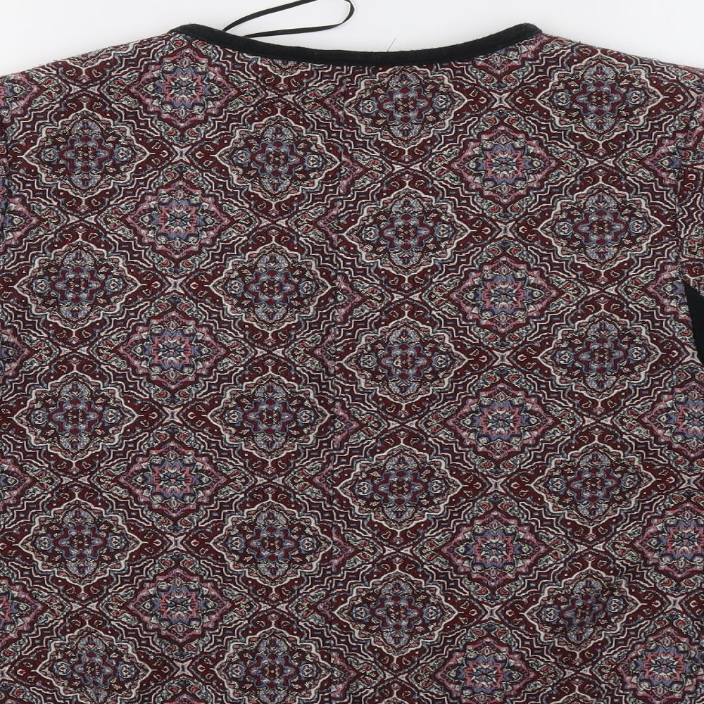 New Look Womens Red Paisley  Jacket Blazer Size 12