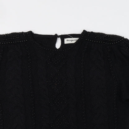 Magnolia Womens Black   Pullover Jumper Size L