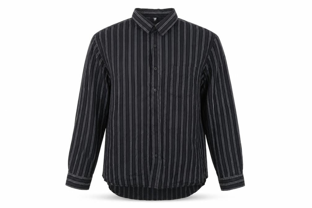 Legend Mens Black Striped   Button-Up Size 2XL