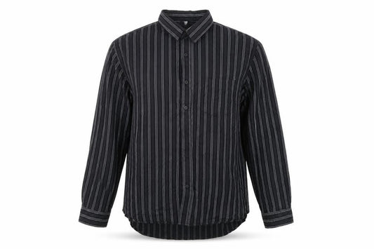 Legend Mens Black Striped   Button-Up Size 2XL