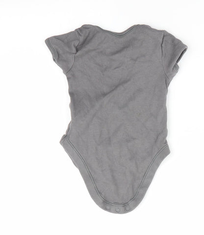 Preloved George Boys Grey   Romper One-Piece Size 9-12 Months - Back