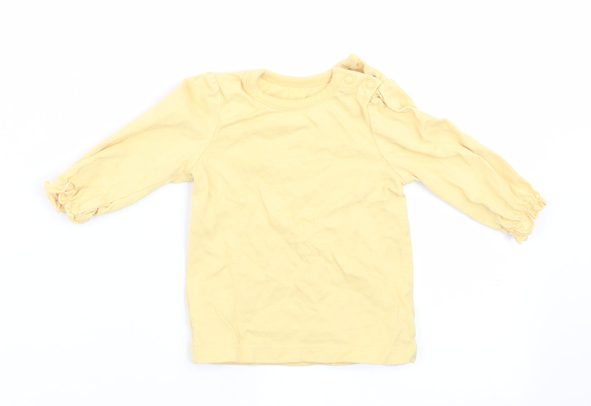 Disney Baby Girls Yellow   Basic T-Shirt Size 0-3 Months