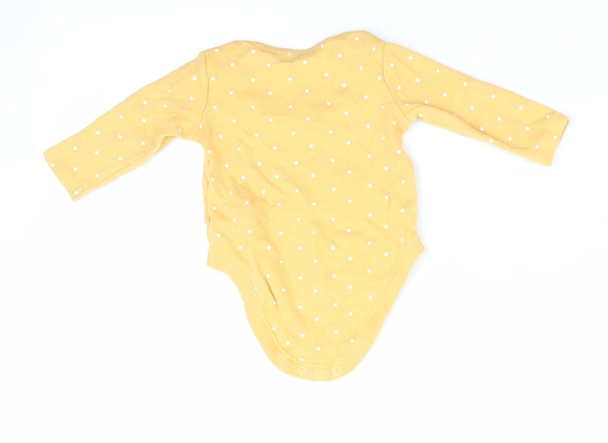 F&F Girls Yellow   Romper One-Piece Size 0-3 Months  - Heart Print