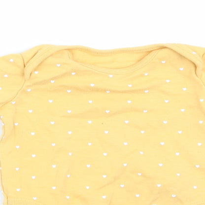 F&F Girls Yellow   Romper One-Piece Size 0-3 Months  - Heart Print