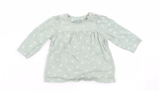 Nutmeg Girls Green Floral  Fit & Flare  Size 0-3 Months