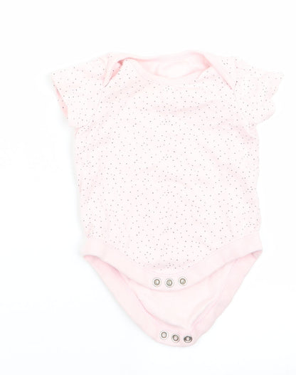 F&F Girls Pink Polka Dot  Romper One-Piece Size 0-3 Months