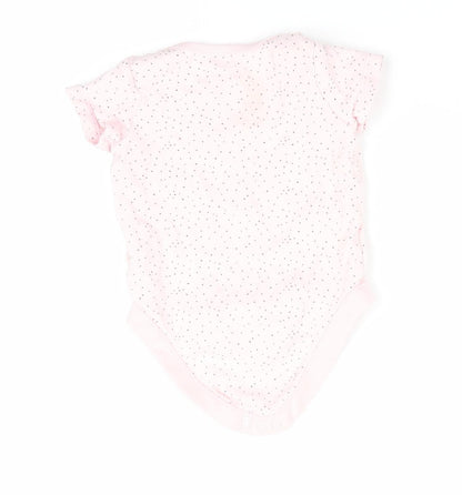 F&F Girls Pink Polka Dot  Romper One-Piece Size 0-3 Months