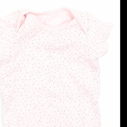 F&F Girls Pink Polka Dot  Romper One-Piece Size 0-3 Months