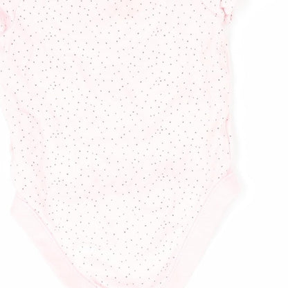 F&F Girls Pink Polka Dot  Romper One-Piece Size 0-3 Months